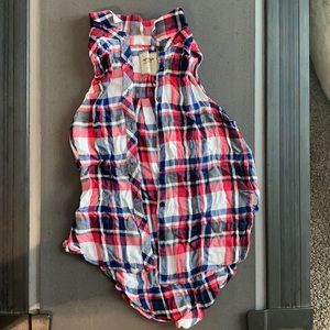 Button down flannel tank